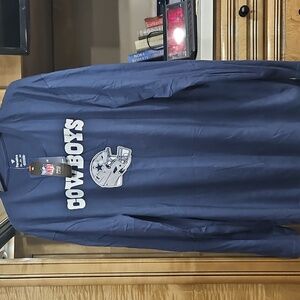 NFL Cowboys Navy Long Sleeve  T-Shirt with Helmet Design